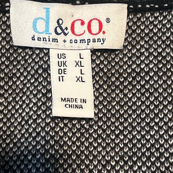 Denim & Co. Women Jacquard Knit One-Button Sweater Coat with Pockets Size L - Picture 2 of 7